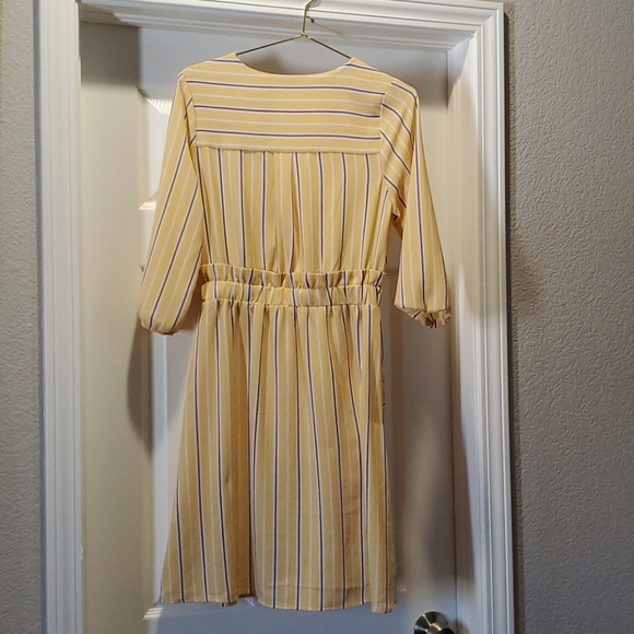 Yellow and Purple Striped Dress - Picture 2 of 2